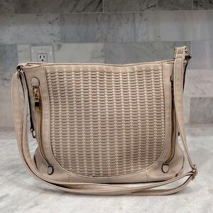 Stone Faux Leather Convertible Shoulder/Crossbody Bag